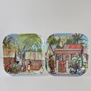 Jim Walker Barbados Snowcone Fruit Melamine Italy Snack/Trinket Dishes Set